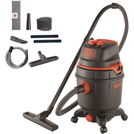 BLACK & DECKER BLACK+DECKER Aspiratore Solidi e Liquidi BXVC30PTDE con Presa Elettroutensili (1600 W, 30 l)