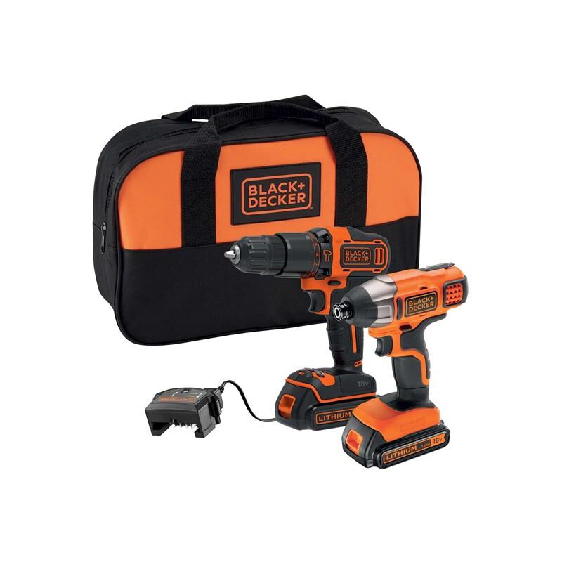 BCK25S2S-GB BCK25S2S Twin Kit 18V 2 x 1.5Ah Li-ion B/DBCK25S2S - Black&decker