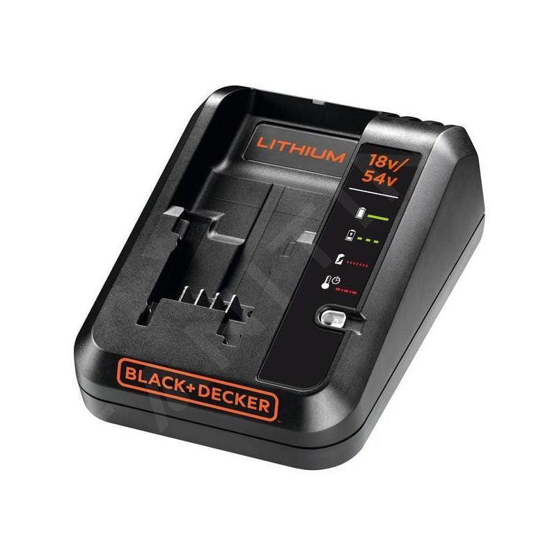 Black&decker - Chargeur de batterie 2 Ah - Compatible avec toutes les batteries 18 v de la marque black+decker (BDC2A-XJ)