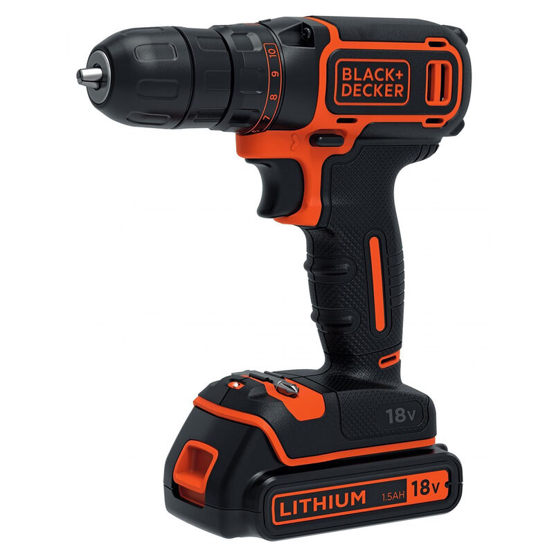 Black+decker BDCDC18 Perceuse Visseuse sans fil 18V 1.5Ah + batterie chargeur