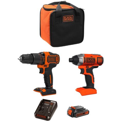 Black-Decker BDCHD18 et BDCIM18N perceuse-visseuse noire orange