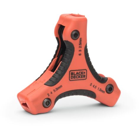 BLACK+DECKER BDHT0-71628 Juego de 9 Llaves Hexagonales con Mango Triangular