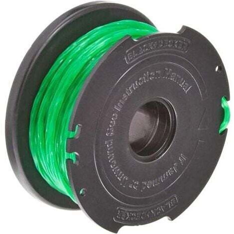 BLACK+DECKER Bobine de Rechange pour Coupe-Bordures, Bobine Reflex Plus, 6 m de Fil en Nylon Vert et Résistant, Fil de ⌀2 mm, A6482-XJ [Classe énergétique A+]