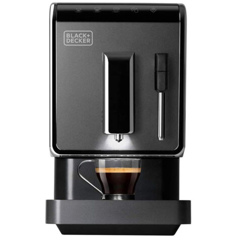 BLACK+DECKER BXCO1470E - Macchina da caffè superautomatica, 19 bar, 1470W, ultra sottile, riscaldamento ultra rapido con Thermoblock, serbatoio da 1,2L, varie funzioni