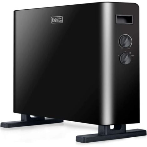 Black + decker bxcsh2000e - termoconvettore da 2000w. design elegante con finiture nere. termostato integrato, 2 potenze con e senza ventilazione. arresto di sicurezza. funzione turbo