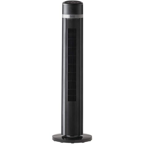 BLACK+DECKER BXEFT50E - Ventilatore a torre da 102 cm, 45W, 4 velocità, oscillante, controllo soft touch, timer 15 ore, telecomando, 3 modalità, silenzioso, maniglia, base stabile, nero