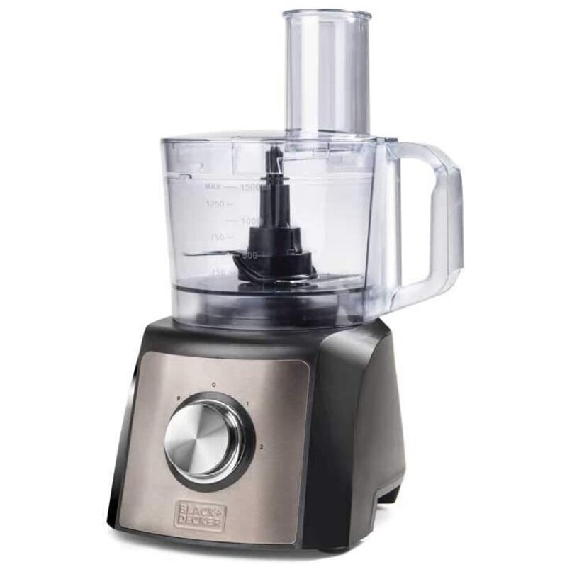 Black&decker - Black & Decker BXFPA1200E robot da cucina de cucina 1200 w 1,5 l Nero, Acciaio inox