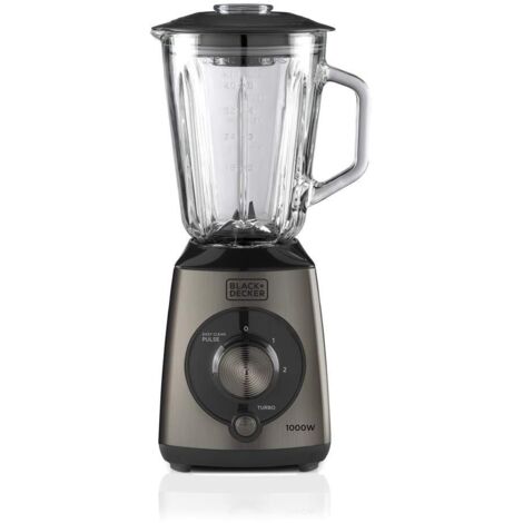 BLACK+DECKER BXJB1000E Frullatore,1000W., Caraffa in vetro 1,5 lt., colore grigio e nero.