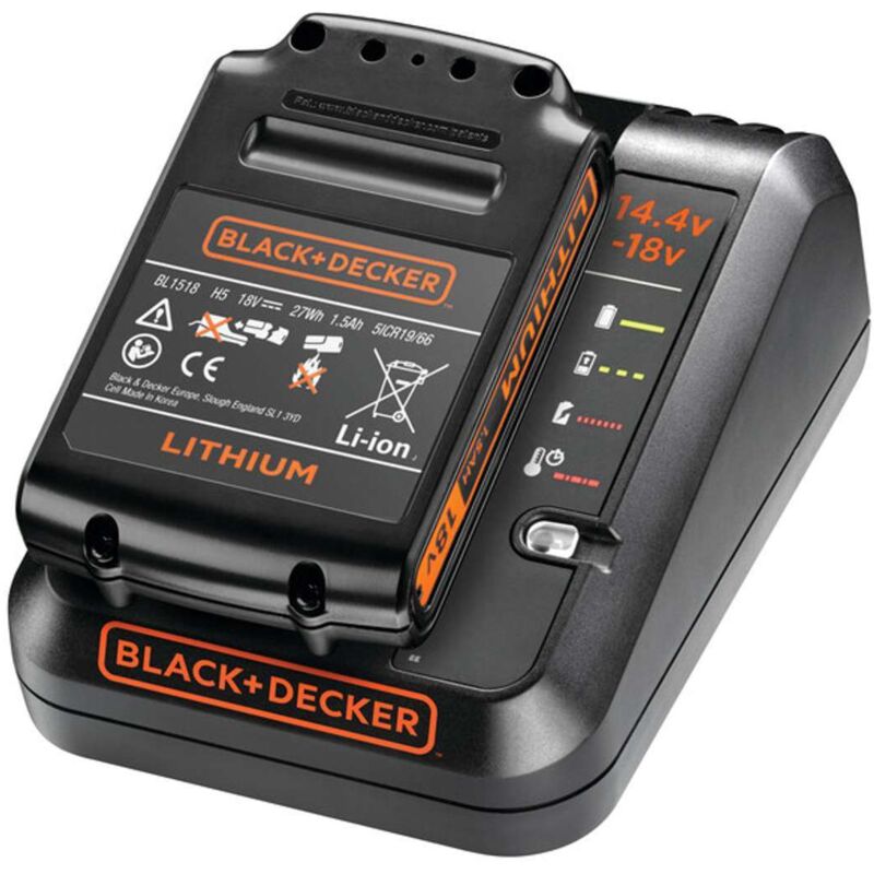 BLACK + DECKER - Chargeur rapide 1A + batterie 18V / 1,5AH