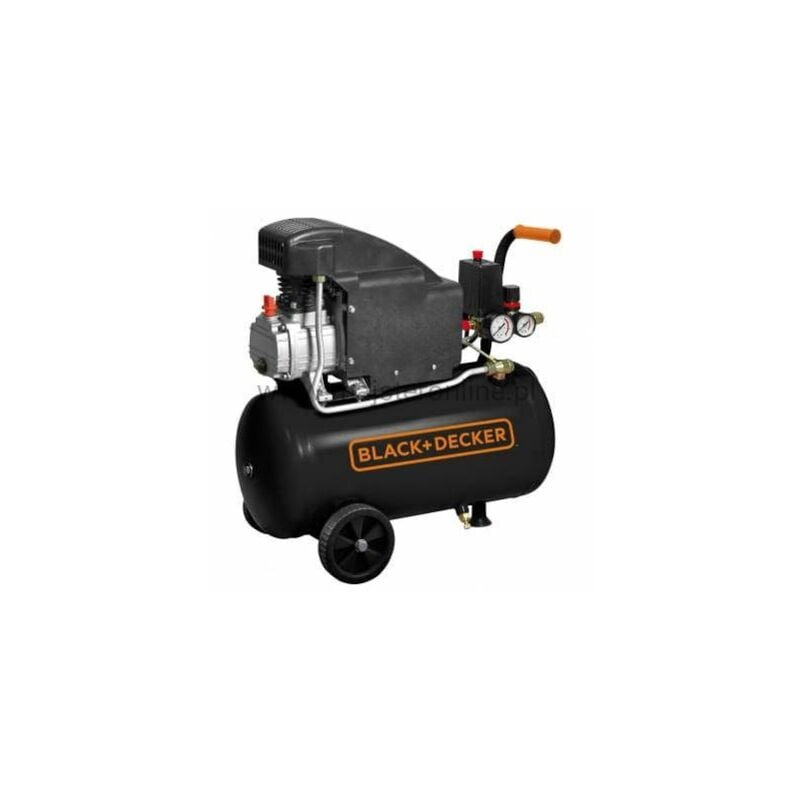 Compresor de Aire Black+Decker 24L 1.5HP 8BAR con aceite para uso profesional y doméstico, alto rendimiento y durabilidad