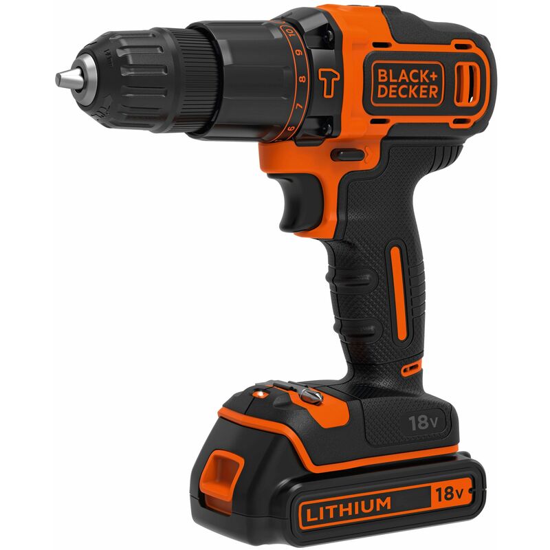 

Black & Decker BDCHD18K-QW Taladro Percutor 18V 1.5Ah con batería Smart Tech, cargador 400mA y maletín