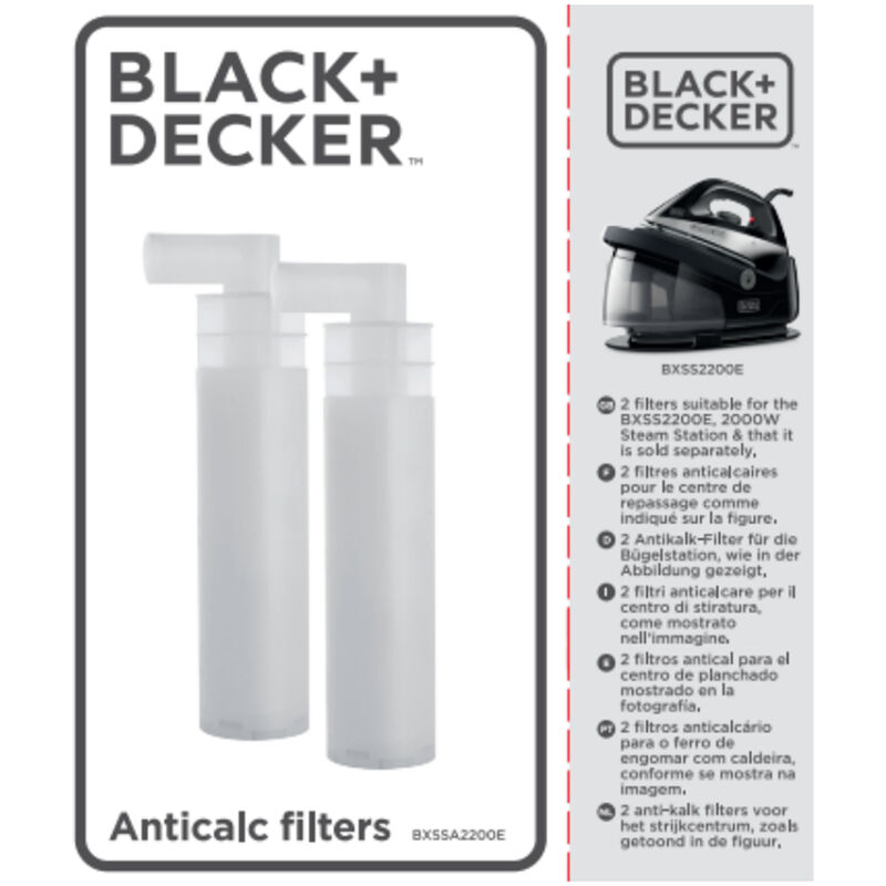 

BLACK+DECKER - Filtro antical para el centro de planchado de B+D BXSSA2200E, 2 unidades