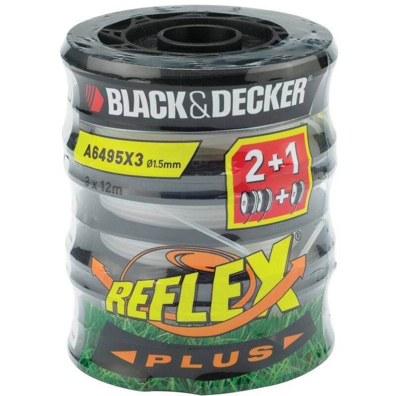 Black&decker - A6495X3-XJ - coil 2x6m delong et 1.5mm diamètre Env de 3 Pièce