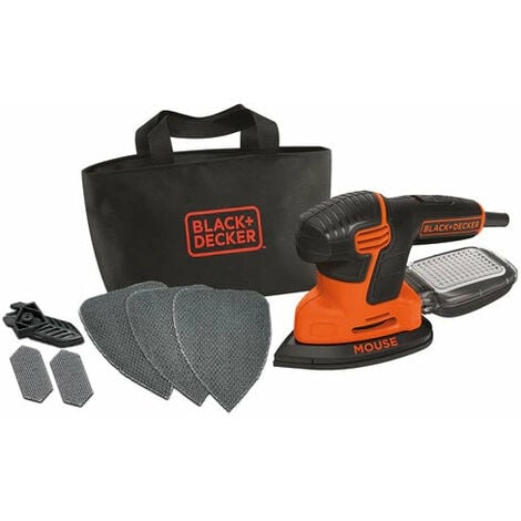 BLACK & DECKER BLACK+DECKER Multi Ponceuse Filaire 220 W 4 en 1 - KA280LKA-QS - 23 Accessoires - Boîte À Outils