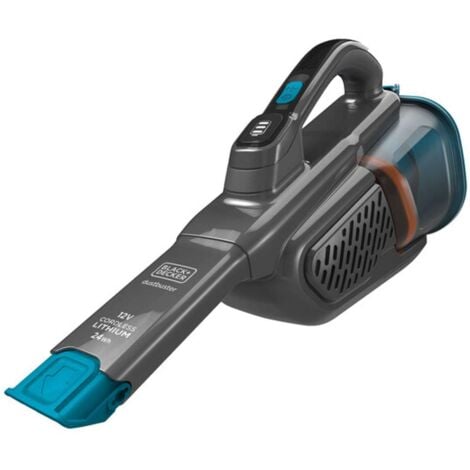 BLACK+DECKER Nettoyage - Aspirateur à main sans fil 12V, station de charge, titane/bleu BHHV320B-QW