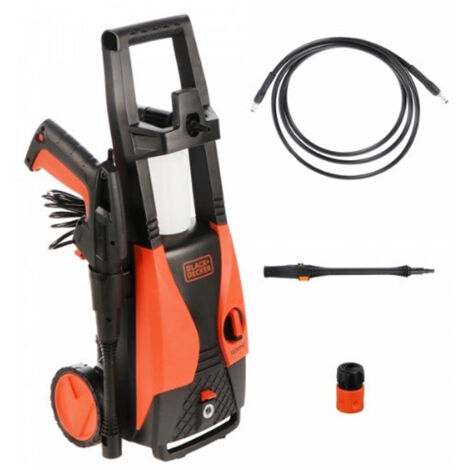 Black & Decker – Nettoyeur haute pression électrique 1400W – Pression 105 bar – Débit 426 l/h – Longueur tuyau 5 m – Pour nettoyage véhicules et façades - PW1450TDL-QS