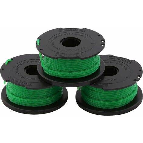 for Black+decker Pack Of 6 Grass Trimmer Replacement Spools, Self Reel Spool,  3 X 10m Heavy Duty Clear Nylon Line, 1.5mm Line, A6485-xj 