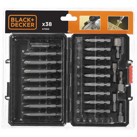Black & decker set compatto 38pz per avvitatura a7202-xj