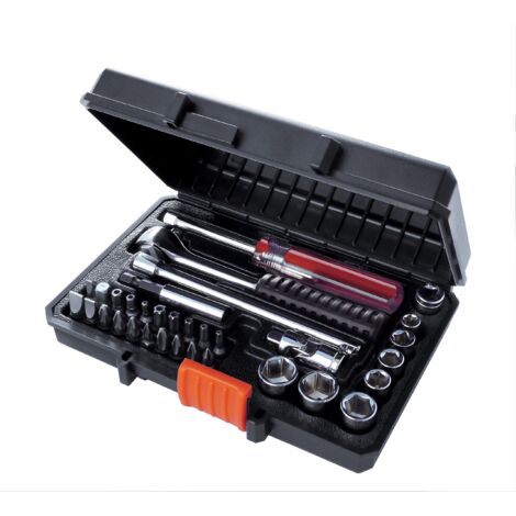 Black-Decker Set di cricchetto e bussole in acciaio 33 pezzi