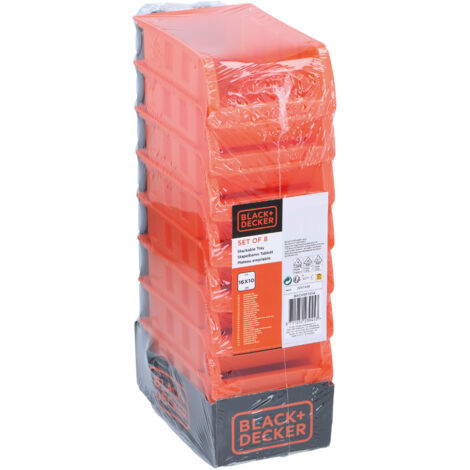 BLACK & DECKER Stapelbox, 8 Stück, 160x100 mm, orange