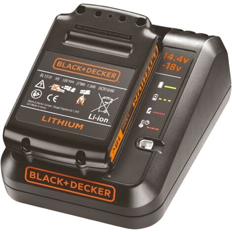 BLACK+DECKER STARTER KIT BATT 18V 1.5Ah + CARICABATTERIE RAPIDO 1A BDC1A15-QW