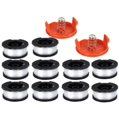Black & Decker trimmer spool, 0.2 cm trimmer spool (10 trimmer lines, 2 caps, 2 springs)