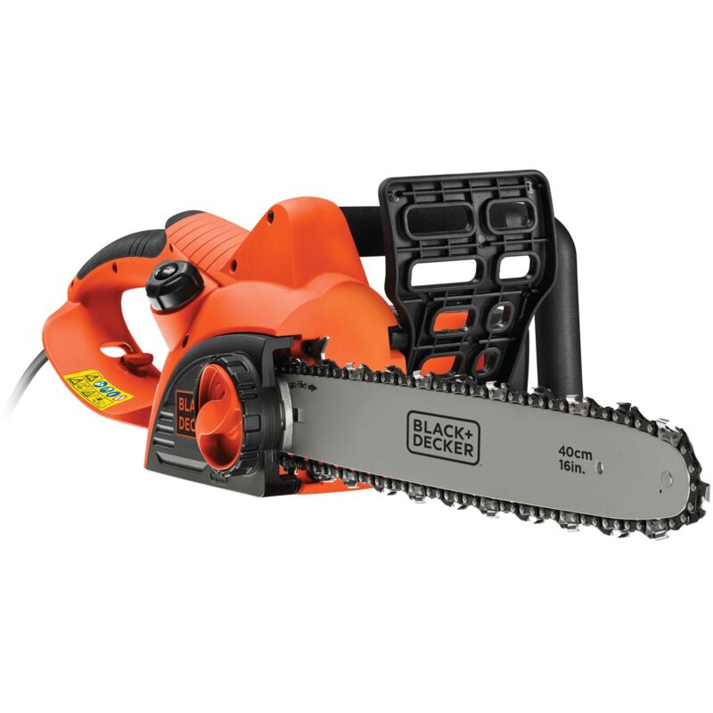 Black&decker - Tronçonneuse Filaire 2000W 40 cm avec Vitesse 12,5 m/s, Réservoir de 150 ml, Tendeur de Chaine Sans Outil, CS2040-QS
