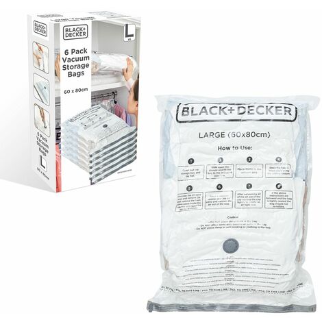 BLACK & DECKER BLACK+DECKER Vacuum Storage Bags, White, Large