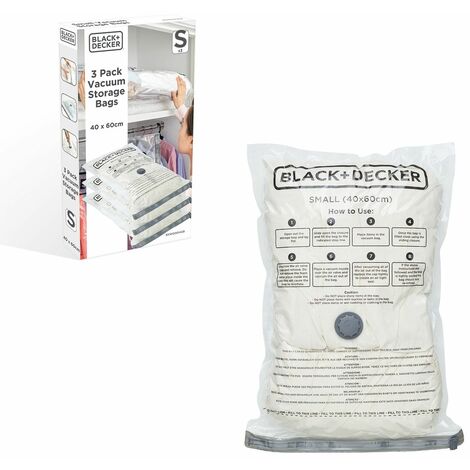 BLACK & DECKER BLACK+DECKER Vacuum Storage Bags, White, Small