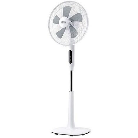 Black & Decker – Ventilateur sur pied 50W – Hauteur réglable 110-135 cm – 3 vitesses – Oscillant avec télécommande – Base ronde stable - bxefp50e