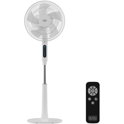 BLACK+DECKER - Ventilatore a Piantana BXEFP30E  30W  24 Velocità  Modalità Normale, Naturale e Notte  Timer 15h  Silencioso  Oscillazione Automatica  Altezza Regolabile 118-138cm  Schermo LED