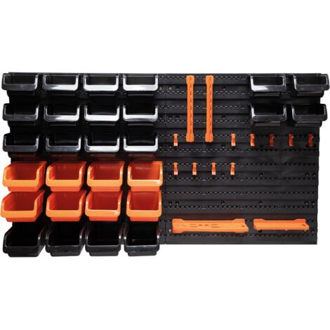 BLACK+DECKER Workshop Tool Chalkboard de Werkzeuge mit Fächern und Aufhängern, Schwarz, Regular