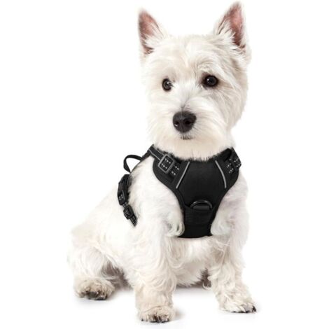 Black dog harness, size S, chest 34-63 cm, 1 piece, adjustable, padded dog vest, polyester pet vest