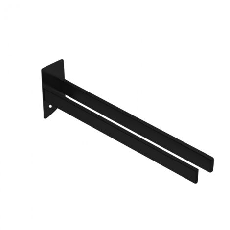 Black Double Arm Swivel Towel Rack, Stainless Steel Wall Mounted Bathroom Towel Holder with Drilling