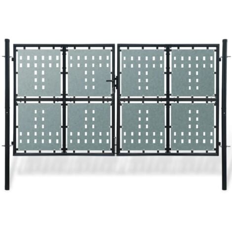 Black Double Door Fence Gate 300 x 225 cm