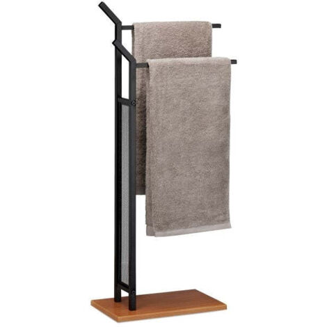 Black double rail towel rack