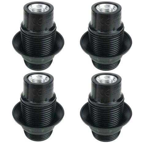 Black E14 Bulb Holder, 4 Pieces E14 Socket, E14 Socket Bulb, Solid Bulb Socket, Black Socket Adapter