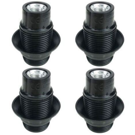 Black E14 bulb socket, 4-piece E14 socket set, E14 bulb socket, solid bulb socket, black socket adapter