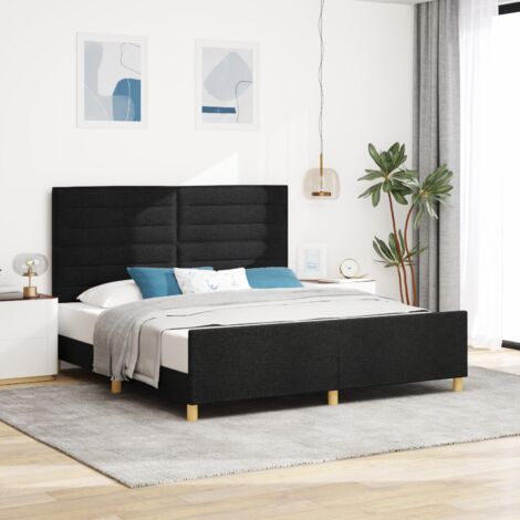 Black Fabric Bed Frame 180x200 cm vidaXL