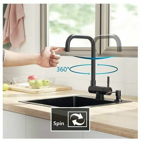 Black Folding Kitchen Faucet Folding Kitchen Faucet with 2 Choice of Jets Under WiKitchen Mixer with 360° Swivel Spout Folding Sink Faucet in Front of Wi(Black)