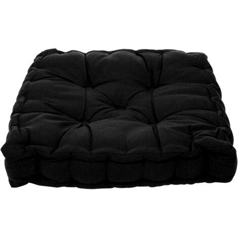 Black Garden Armchair Square Chair Booster Seat Cushion 45cm (W) x 45cm (D) x 10cm (H)