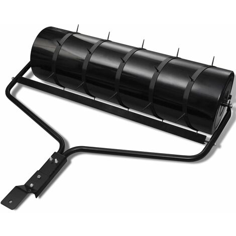 main image of "Black Garden Lawn Roller with 5 Aerator Bands 30 cm"