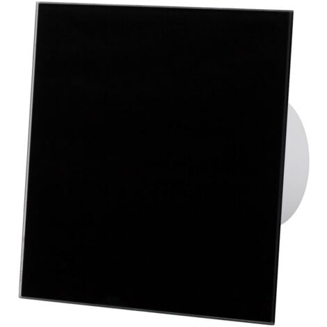 Black Glass Front Panel 100mm Timer Extractor Fan for Wall Ceiling Ventilation