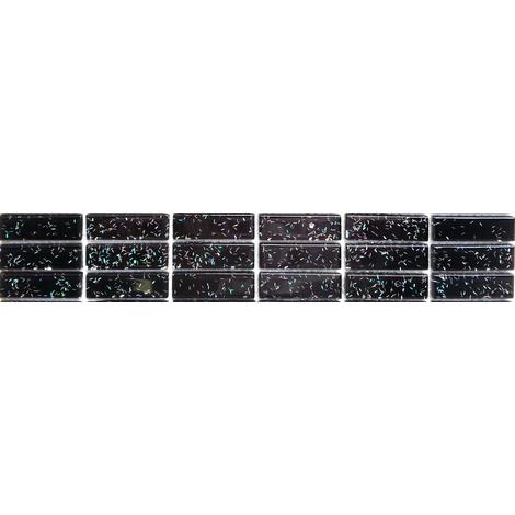 Black Glitter Galaxy Glass Mosaic Wall Tiles Strips Border Strip Bathroom MB0010