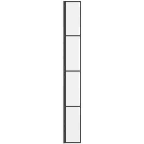 Black Grid Walk In Shower Enclosure Wet Room Glass Screen Return Panel - 215x1950mm