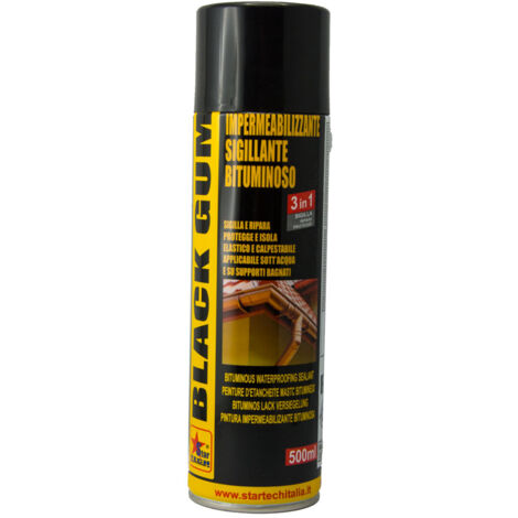 BLACK-GUM guaina sigillante impermeabilizzante per tutte le superfici 500 ml 6 PEZZI