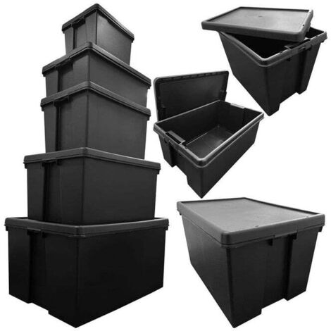 Black Impact Resistant Plastic Container With Lid
