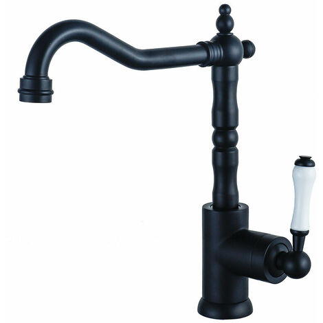 Black Kitchen Faucet 360° Swivel Spout Single Handle Sink Vintage Black Kitchen Faucet