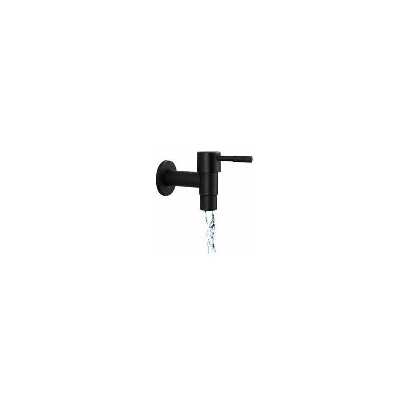 Black Kitchen Sink Faucet Quick Single Cold Tap Stainless Steel Bathroom Outdoor Faucet Garden Faucet Wall Mounted Washing Machine Faucet For Kitchen