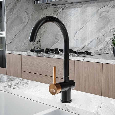 Black Kitchen Sink Single Lever Faucet